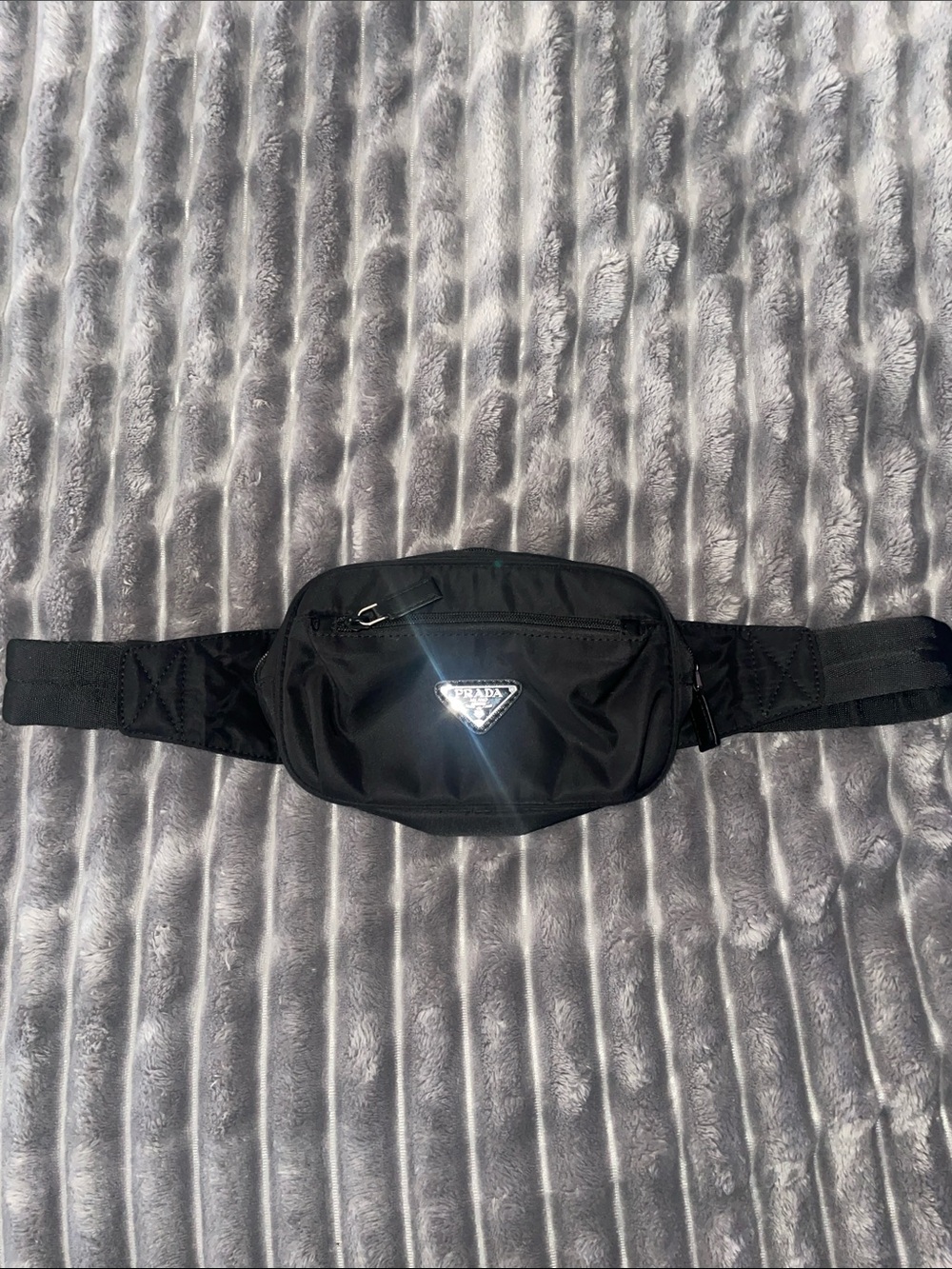 Black Nylon Crossbody Belt Bag